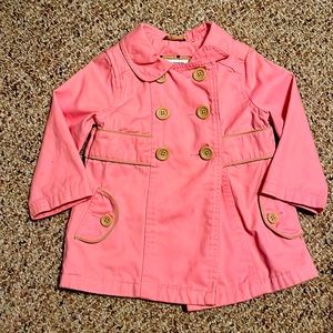 Pink pea coat cute buckle design on back!